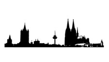 Köln Skyline Wandtattoo, Aufkleber Auto u.a. Verklebegröße: ca. 60x17cm,  00.385