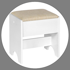 WOLTU MB6098be Schminkhocker Barock Landhaus Hocker Sitzhocker für Schminktisch