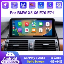 Für BMW X5 E70 X6 E71 CIC Autoradio Android 14 4+64G IPS 10,25" GPS WIFI CarPlay