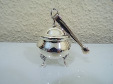 ALBO sehr schöne kleine Dose Zucker/Süßstoff mit Zange Echtsilber 835/925 neu