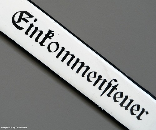 Kurioses schmales emailschild - schmales,