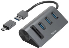 HAMA 5 Ports USB 3.2 + USB-C Adapter - 3x USB-A + Card Reader - HUB - NEU