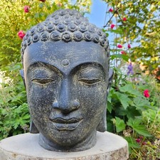 Buddha Kopf  Indonesien Lavastein Skulptur Statue Feng Shui Garten Dekoration