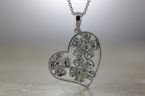 14k gold diamant weiss herz - gold,