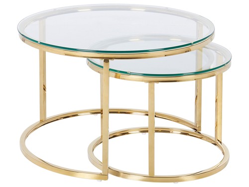 Couchtisch 2er set edelstahl - set,