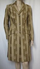 Laura Ashley Mantel 34 gold beige grün geblümt Longblazer Jacquard vintage Fest