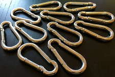 # 24x Karabinerhaken 5x50mm Feuerwehr Karabiner Haken Edelstahl Stahl verzinkt 