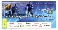 Ticket POL OKS Odra Opole - Slask Wroclaw 06.10.2007