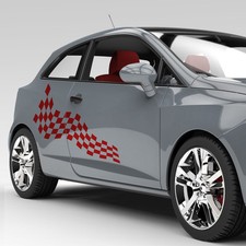 Autoaufkleber Dekor Karo Rennflagge Flagge Seitendekor Aufkleber Auto #1102-100