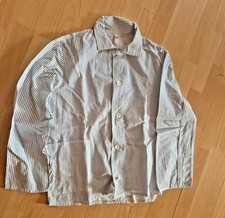 Fleischer Hemd Jacke gestreift Leinen DDR /  Mittelalter Fischerhemd Fischer