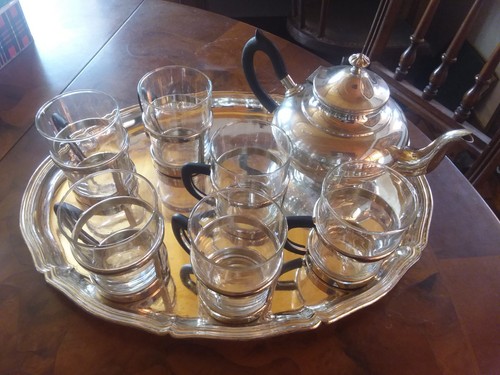 Antik tee service pers - pers., glas