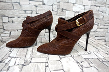 7 FOR ALL MANKIND ITALY DAMEN HIGH HEELS STILETTO PUMPS SCHNALLE MOCCA 38,5