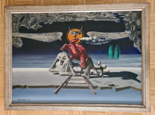 Helmut Ullrich, surrealistisches Gemälde OKKUPATION, 1961