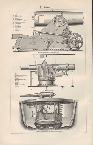Lithografie 1906 laffeten - lithografie,