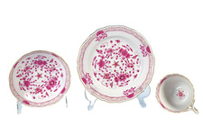 Meißen Indisch Purpur Kaffeetasse Untertasse Teller 1. Wahl  Gedeck Reich bemalt