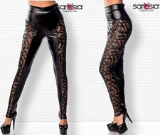 SARESIA WETLOOK LEGGINGS NETZ