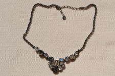 Original-Swarovski-Halskette mit Anhänger/Collier-Dunkelgrau/Gray-Gr.Kristallen.