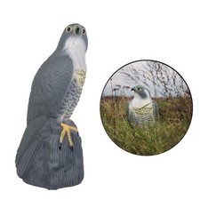 Greifvogel Attrappe Vogelscheuche Vogelabwehr Raubvogel Falke sitzend Garten