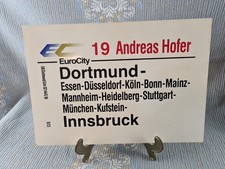Zuglaufschild: EC 19 Andreas