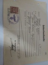 Geburtsurkunde Vintag 1941