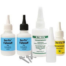 Ber-Fix Füllstoff Set Industriekleber Sekundenkleber + Granulat + Feine Düsen
