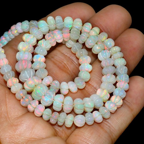Opal perlen kürbis facettiert - opal,