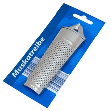 Muskat und Gewürzreibe Muskatnussreibe Muskatreibe Edelstahl 13.8cm x 3-4cm