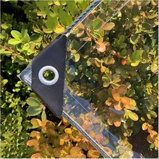 Abdeckplane Wasserdicht, Reißfest Transparent Plane mit Ösen 2,4x3m