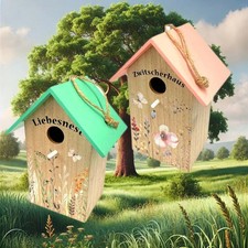 2er Set Vogelhaus aus Holz