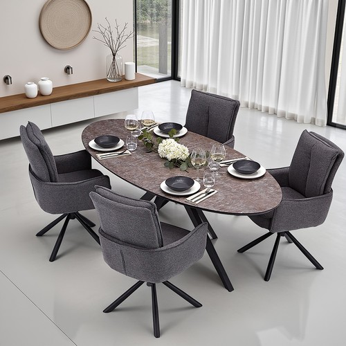 Esszimmertisch oval set - esszimmertisch,