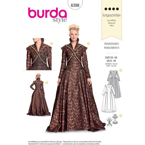 Burda 6398 renaissance kleid - burda,