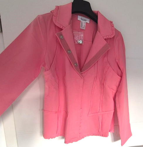 Rüschen blazer bluse - rüschen, pink