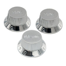 Musiclily Pro Chrome Inch Plastic 1 Volume 2 Tone Knobs Set For USA Strat Guitar