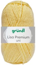50 Gramm Gründl Wolle Lisa Premium Uni Farbauswahl