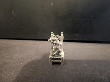 Miniatur Stuhl mit Katze aus 800er Silber - Italien