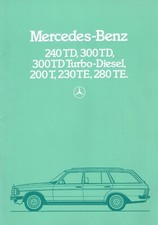 1983 MERCEDES BENZ W123 BROSCHÜRE 240TD 300TD 200T 230TE 280TE, fast neuwertig