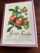 Altes Quartett Spiel Beeren und Früchte VEB Altenburger Spielkarten Fabrik 60er