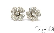 Art Deco Ohrstecker um 1915 ca.2,68ct Rose Cut Diamanten 750 18K Weißgold