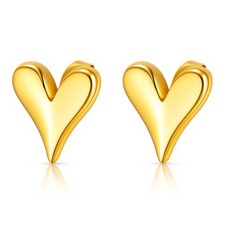18K vergoldet Herz Ohrstecker