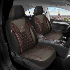 Schonbezüge Sitzbezüge für VW Sharan 1 Bj 1995-10 in Schwarz/Rote Naht PS802