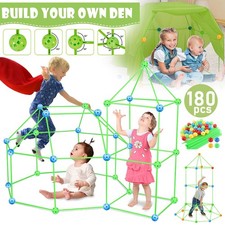 180 teiliges DIY Bauen Kinder Zelt Höhle Set Geschenk Fort Baukasten Spielzeug