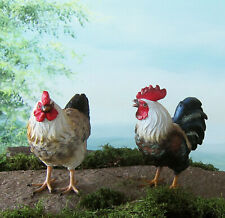 Hahn und Huhn H: 13cm Henne Deko Figur natürlich Metalllack Ostern 4498 4499 neu