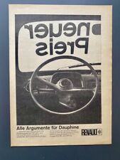 Renault Dauphine Oldtimer 1962 Vintage Ad Werbung Reklame
