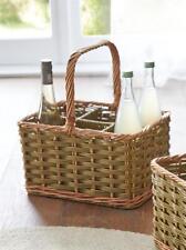 Flaschenkorb Flaschenträger Weide & Polyrattan für 6 Flaschen, Flaschenhalter