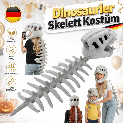 Dinosaurier skelett kopfhaube - skelett,
