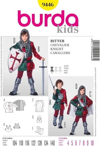 Burda 9446 mittelalter ritter - 9446,