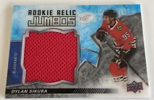 NHL Card-Dylan Sikura-Rookie Relic Jumbos xxx/199-UD Ice 2018-19,Chicago