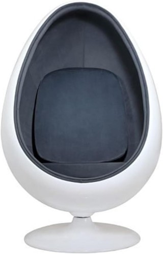 Grauer retro egg - egg, weißes