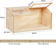 FURPAL Tierkäfig Gehege Hamster Meerschweinchen naturliches Holz Acrylfenster