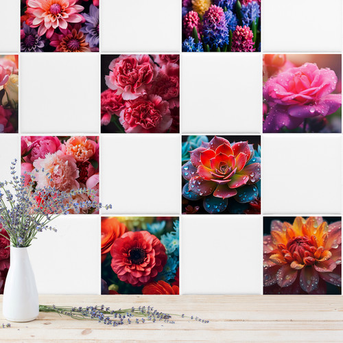 Fliesenaufkleber blumen fotos - blumen,